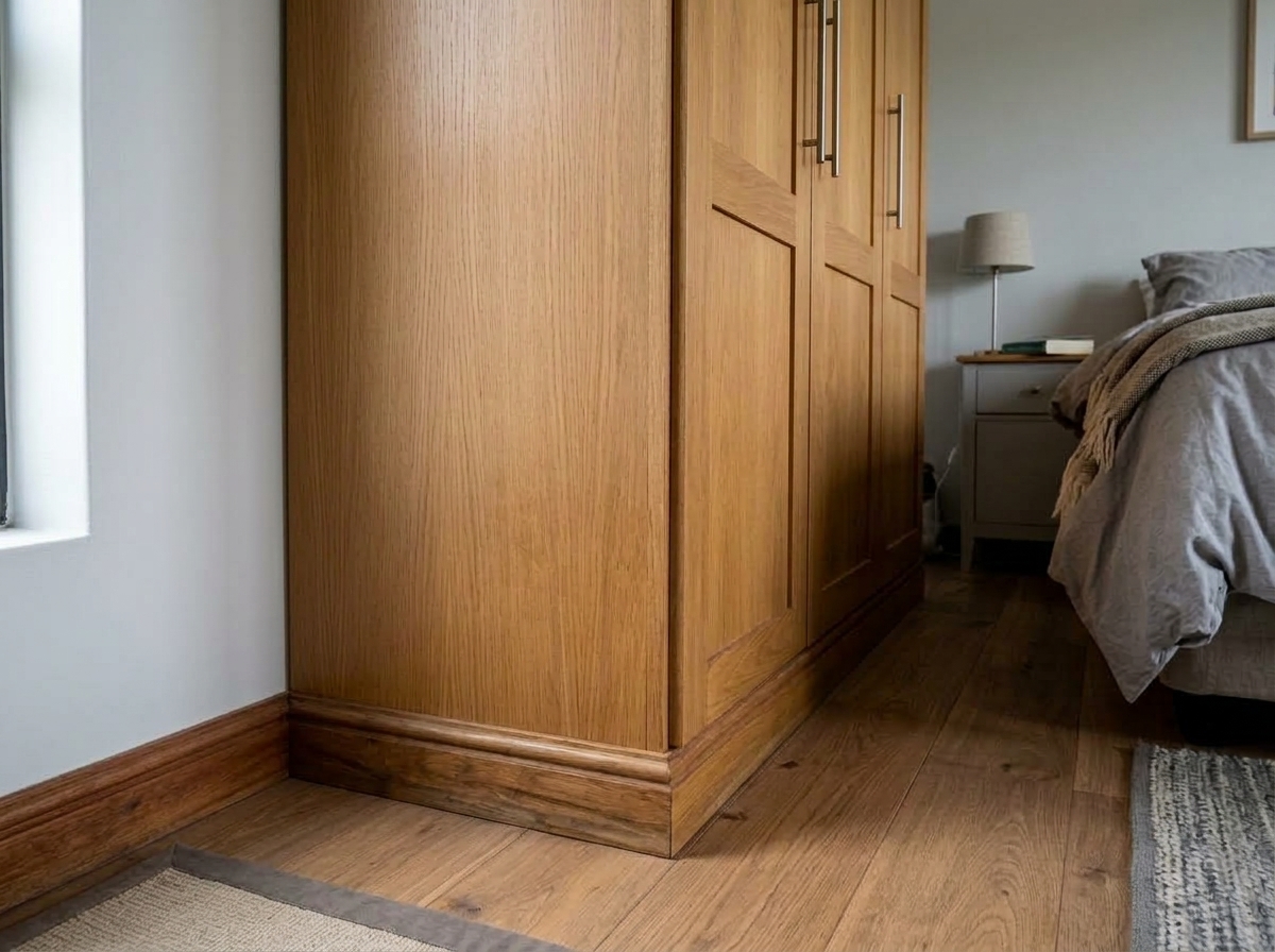 Treated and restored clean wooden wardrobe after pest control